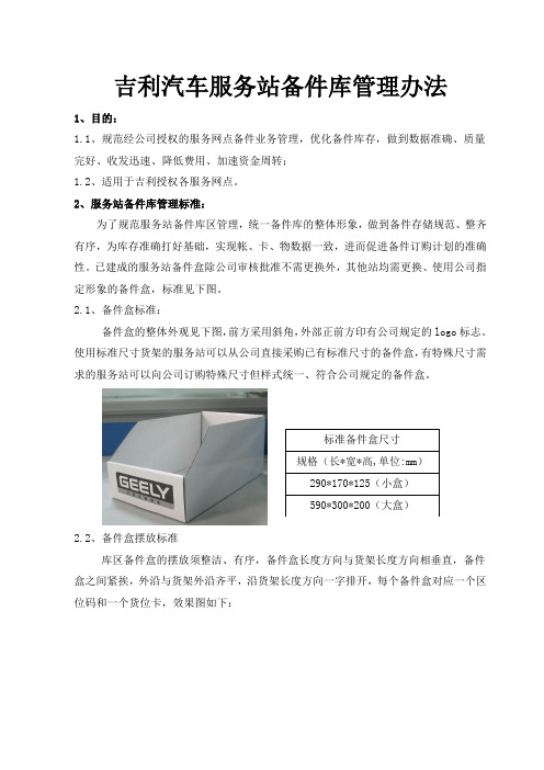 吉利备件库管理办法