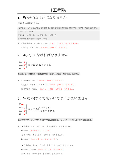 初级日语十五课语法