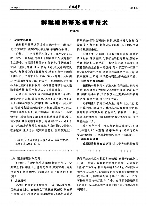 猕猴桃树整形修剪技术