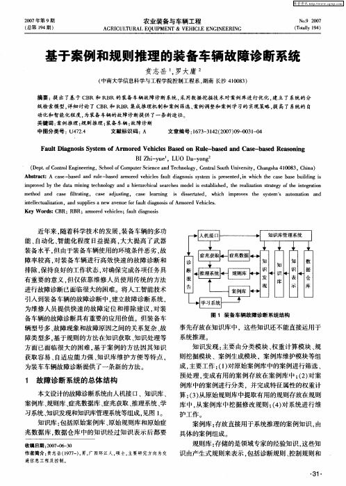 基于案例和规则推理的装备车辆故障诊断系统