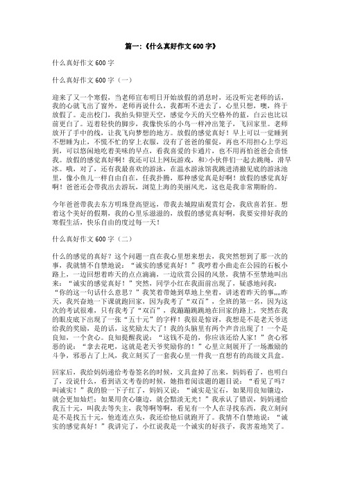 有真好600字作文