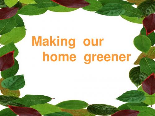 U1L3 Making Our Home Greener