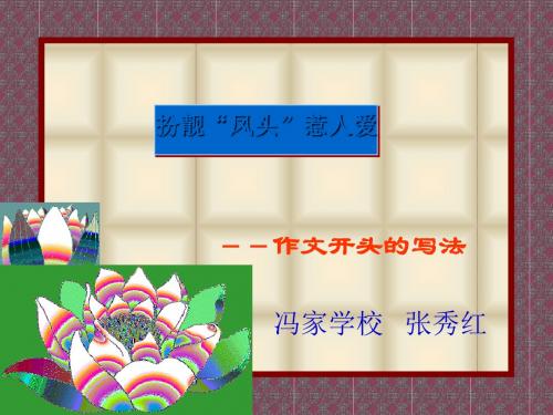 初中作文指导：扮靓“凤头”惹人爱——作文开头的写法PPT课件