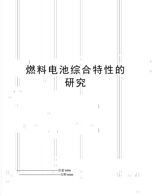 最新燃料电池综合特性的研究