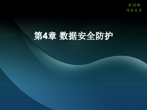 第4章 数据安全防护(PPT)