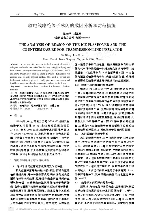 输电线路绝缘子冰闪的成因分析和防范措施