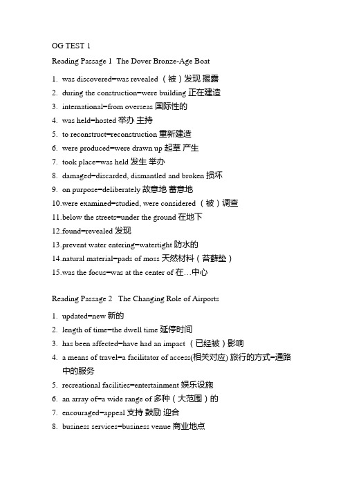 雅思官方指南同义词替换总结