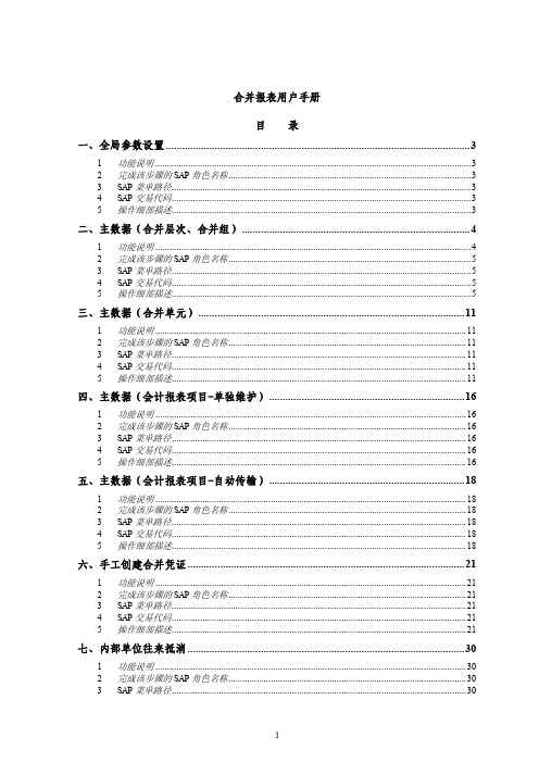 【PDF】SAP合并报表操作手册完整版