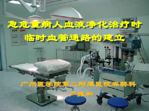 急危重病人血液净化治疗时临时血管通路的建立ppt课件