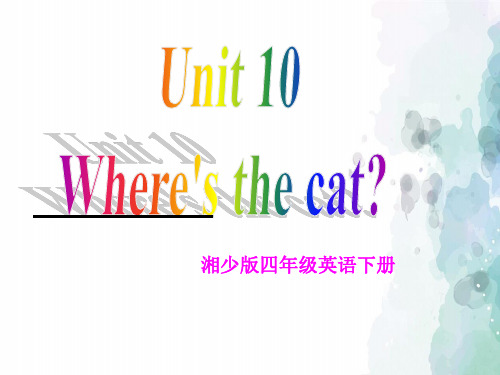 湘少版-英语-四年级上册-Unit 11 where's the cat？同步课件