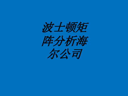 波士顿矩阵分析海尔公司专题培训课件