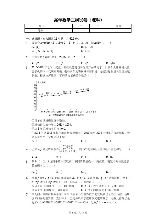 山东省临沂市高考数学三模试卷(理科)解析版
