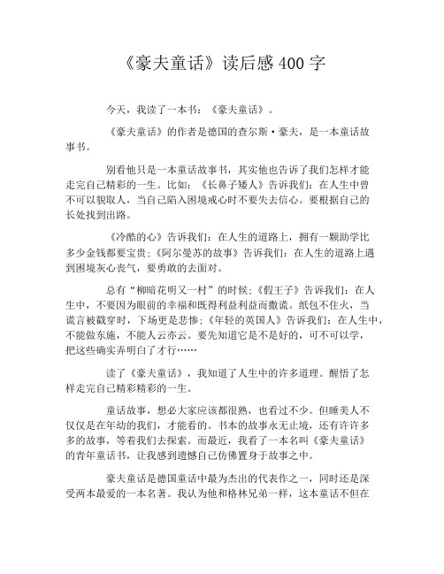 《豪夫童话》读后感400字