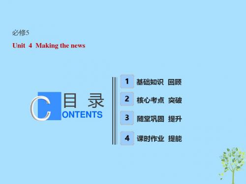 全国卷2019届高考英语一轮复习Unit4Makingthenews课件新人教版必修