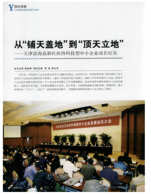 “铺天盖地”到“顶天立地”——天津滨海高新区扶持科技型中小企业成长纪实