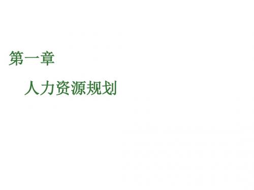 人力资源管理师(三级)第1章《人力资源规划》