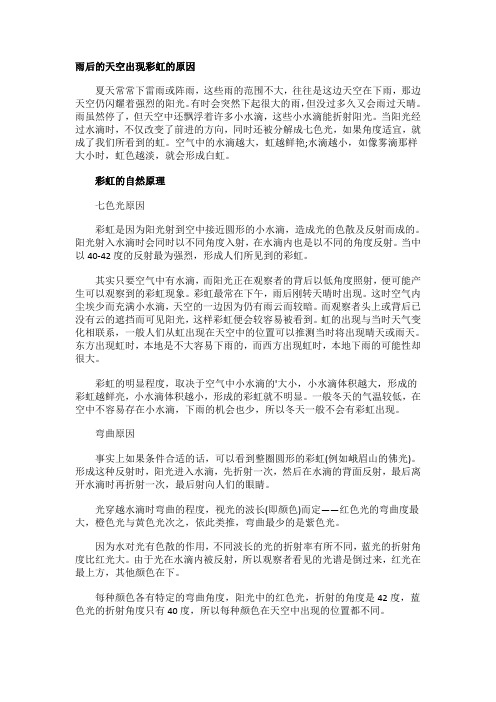 为什么天空会出现彩虹