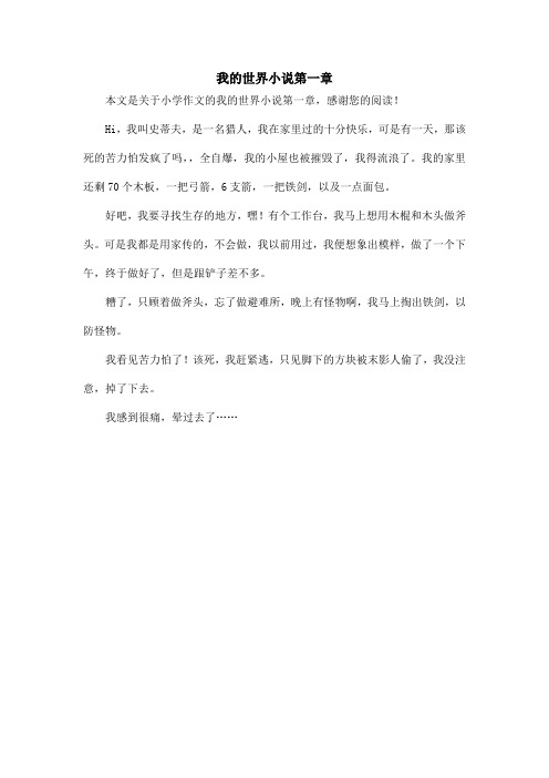 我的世界小说第一章_小学作文