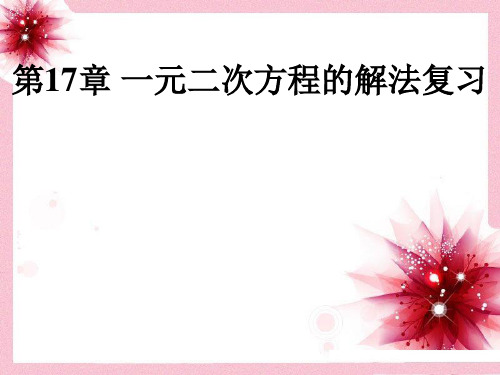 17章一元二次方程的解法专题复习