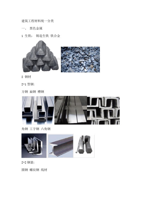 建筑工程材料统一分类