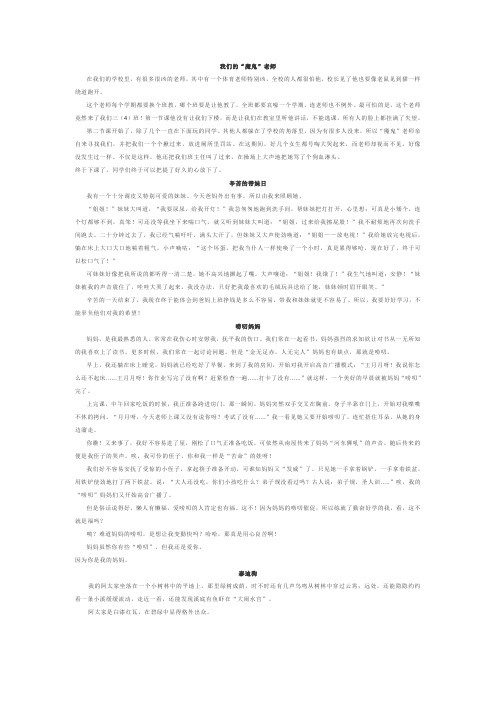 小学暑假作文精选(四升五)