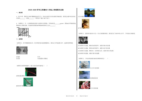 2019-2020学年江西赣州八年级上物理期末试卷