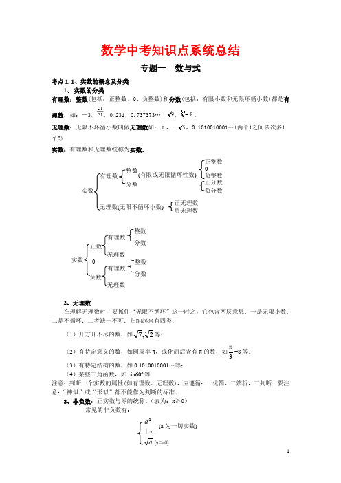 初中数学知识点汇总