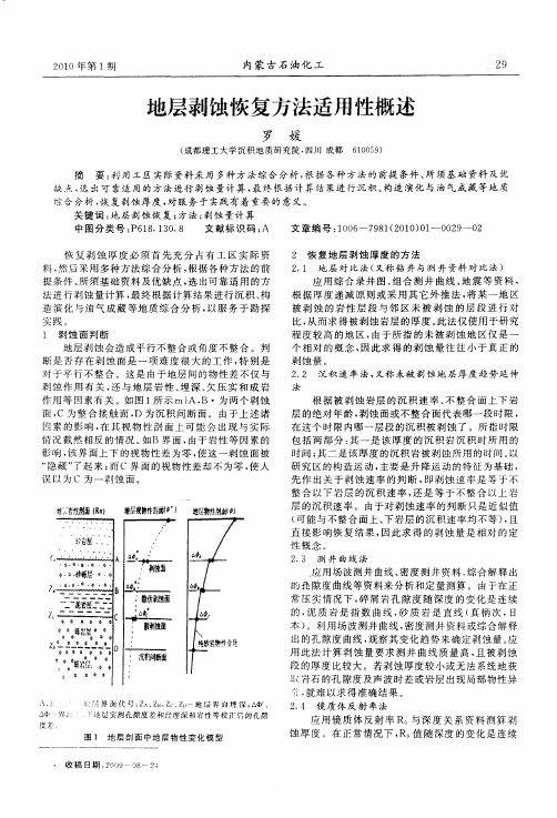 地层剥蚀恢复方法适用性概述