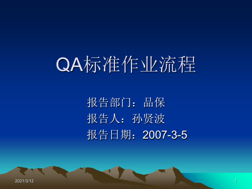 QA标准作业流程PPT课件