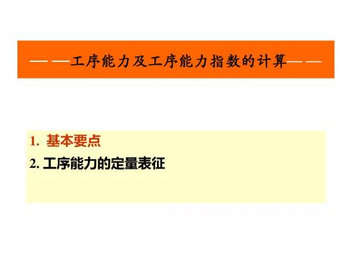 工序能力及工序能力指数-精品