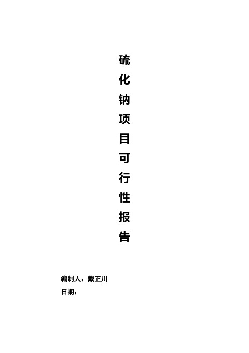 3万吨硫化钠项目可行性报告.