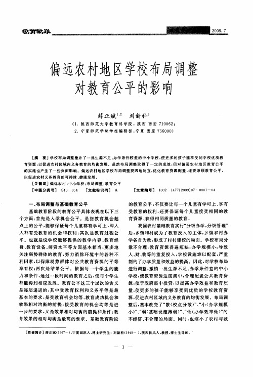 偏远农村地区学校布局调整对教育公平的影响