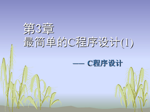 第3章 最简单的C程序设计(1)