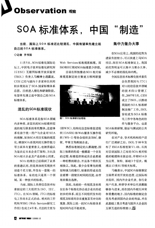 SOA标准体系,中国“制造”
