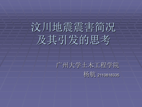 汶川地震震害及其引发的思考