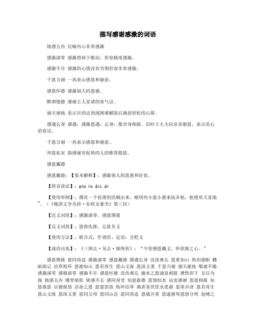 描写感谢感激的词语