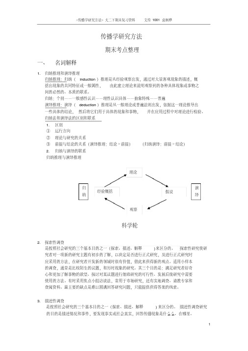 传播学研究方法期末汇总(1)