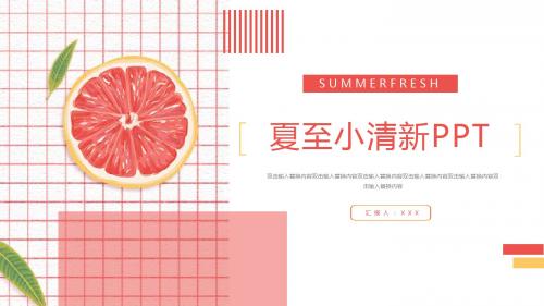 夏至小清新宣传策划通用PPT模板