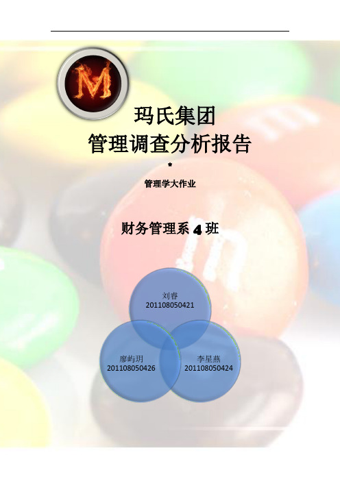 玛氏集团管理调查分析报告