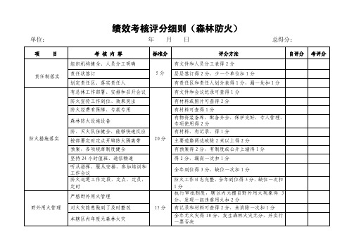 绩效考核评分细则（森林防火）（精品）