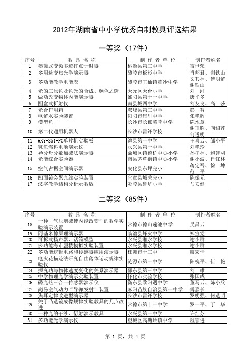 自制教具公示