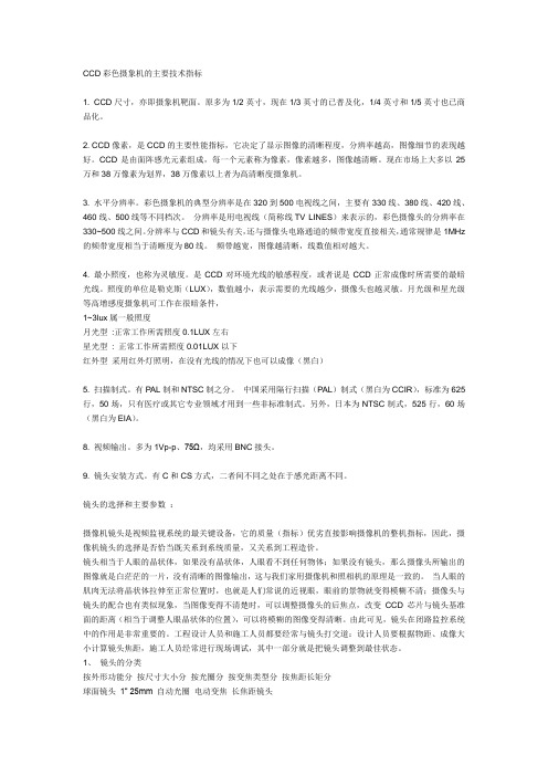 ccd摄像头参数