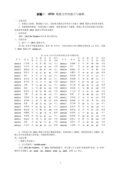 SPSS 数据整理与表达
