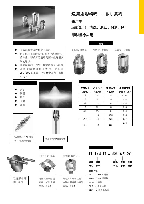 JESSIE喷嘴之通用扇形喷嘴