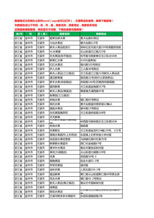 2020新版浙江省金华市兰溪市水果店工商企业公司商家名录名单联系电话号码地址大全157家