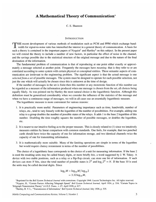A mathematical theory of communication-Claude Shannon