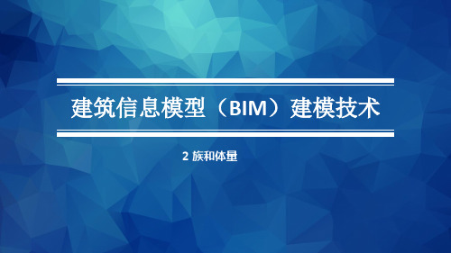 建筑信息模型(BIM)建模技术  参数化族的认知