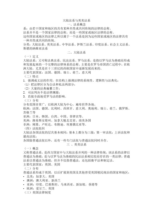 两大法系的分布范围及主要区别-商务英语