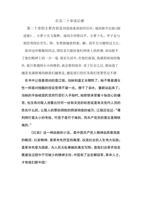 红岩第二十章读后感  5