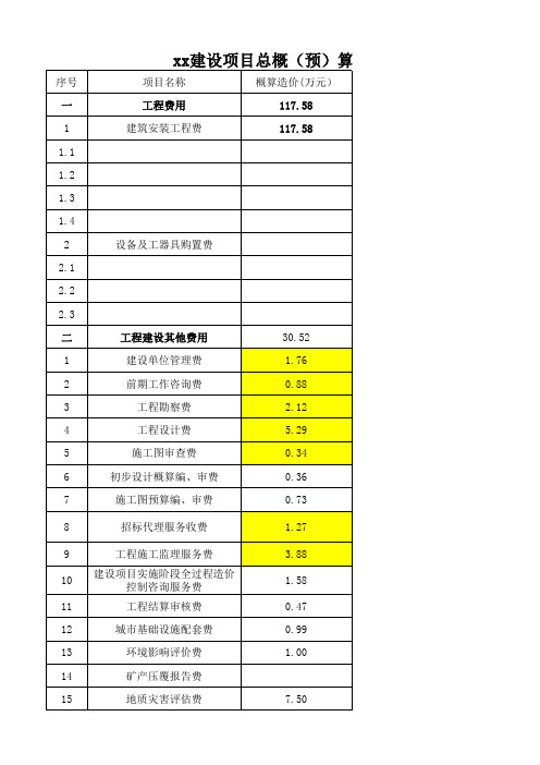 贵州省建设工程二三类费用自动计算表